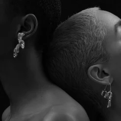 Anissa Kermiche Dangling Drape Earrings (Silver) Best