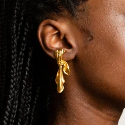 Anissa Kermiche Gilded Cloth Earrings (Gold) Online