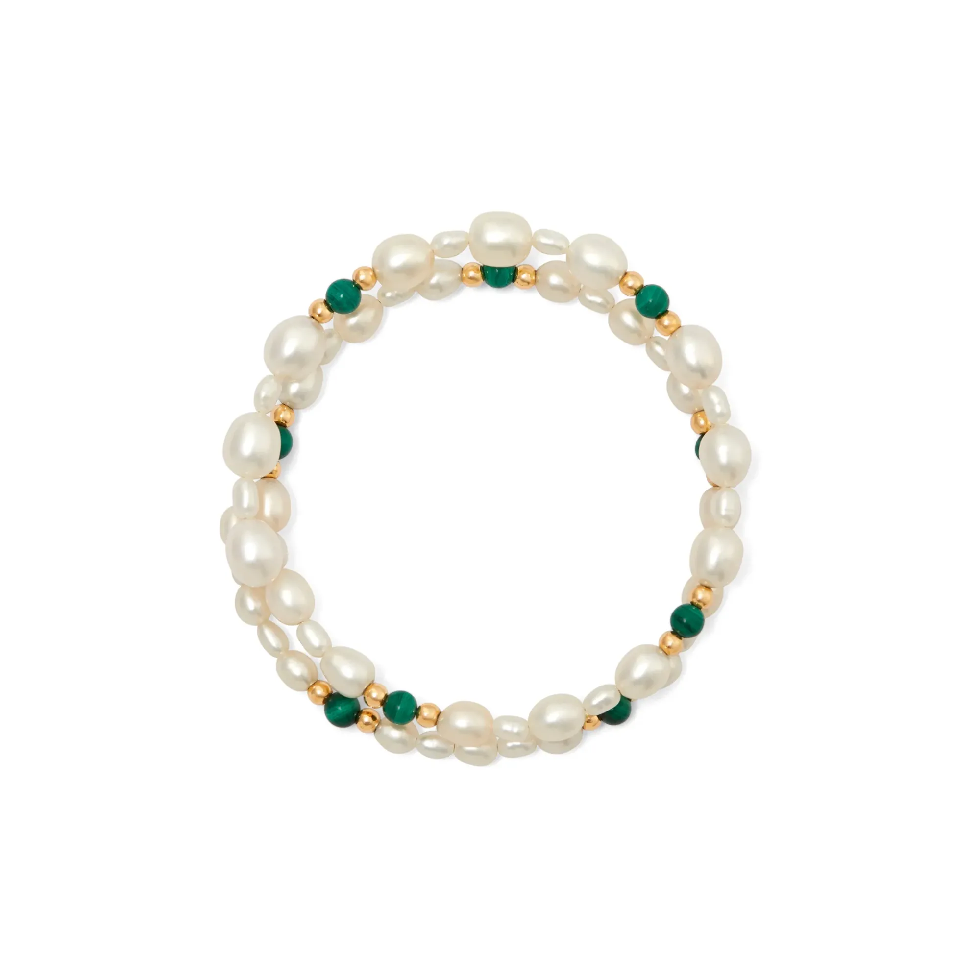 Anissa Kermiche Malachite Pearl Bracelet Hot