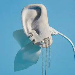 Anissa Kermiche Mini White Topaz Earring New