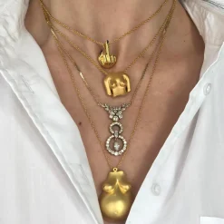 Anissa Kermiche Rubies Boobies Necklace (Sanded) New